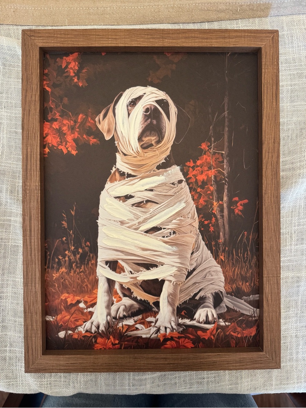 Halloween Mummy Dog Wall Art Print